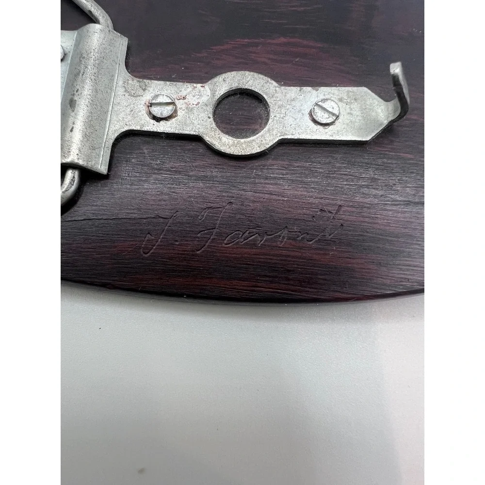 VTG‎ Dark Brown Belt Buckle With Inlay Native American Kokopelli Signed Favorite